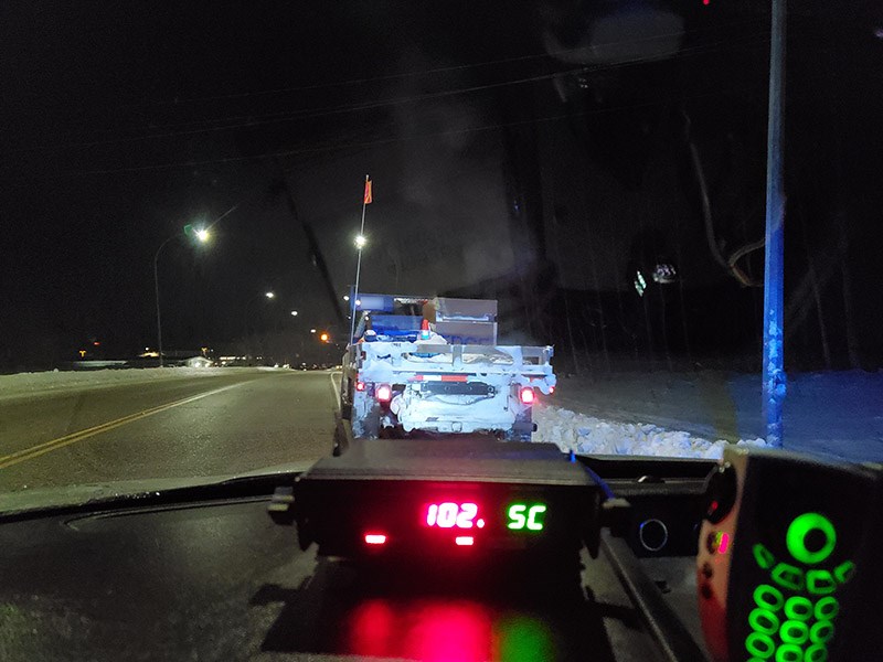 A driver was ticketed Nov. 27 for going 102 kilometres per hour in a 50 kilometre per hour speed zon