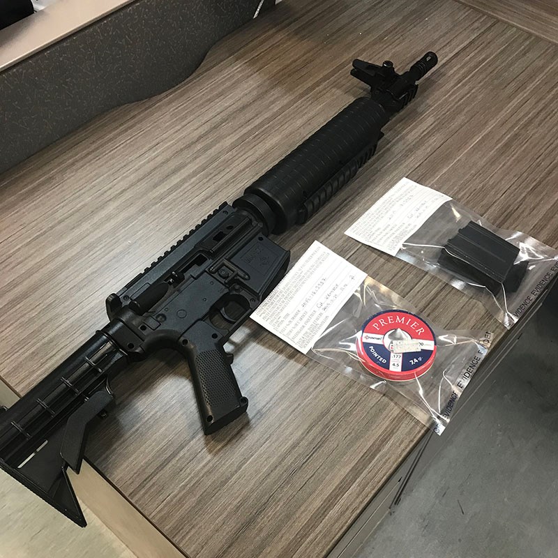 An air rifle was seized and a 29-year-old man arrested in Split Lake Nov. 29 after reports of someon
