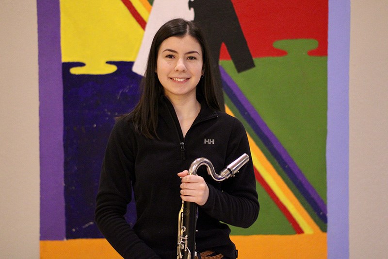 Bass clarinet musician Kendra Martinussen, who became one of the first R.D. Parker Collegiate studen