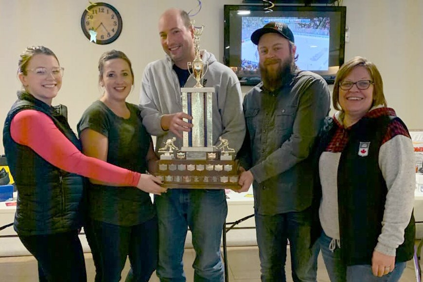 Rylan Young, Jen Briscoe, Curtis Briscoe and Ashley Derbowka were the winners of the Burntwood Curling Club’s mixed bonspiel Jan. 24-25.