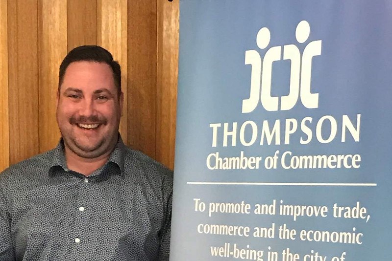 Jimmy Pelk spoke to the Thompson Chamber of Commerce Feb. 12 about the Thompson Community Foundation