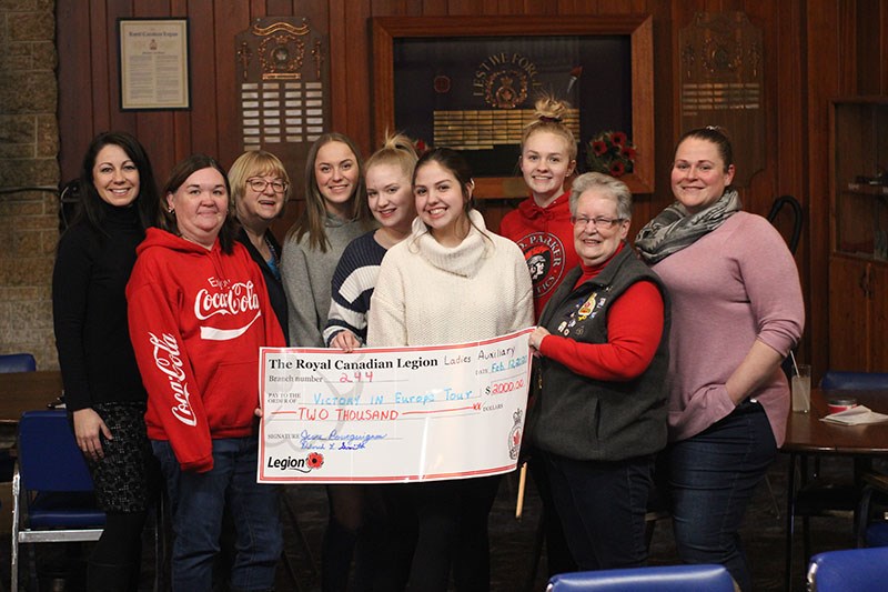 On Feb. 12, the Thompson Legion Ladies Auxiliary donated $2,000 to a group of R.D. Parker Collegiate