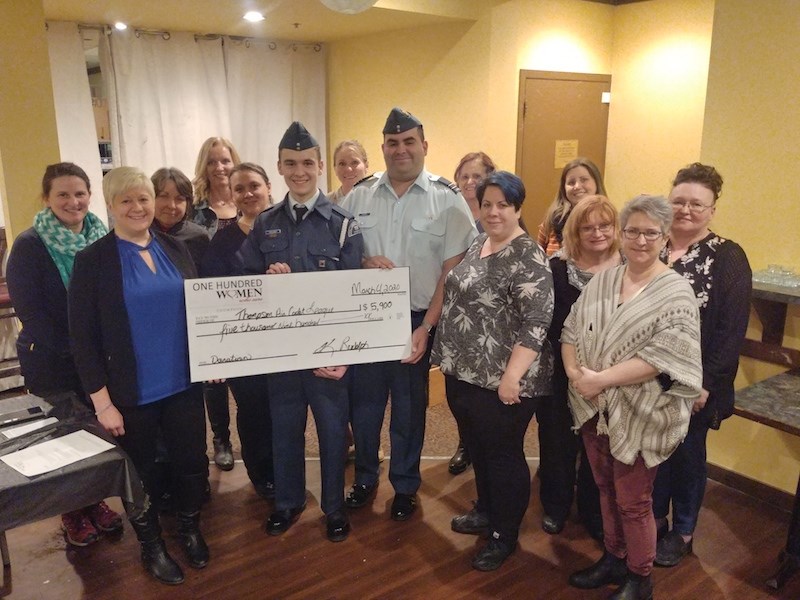 The Thompson chapter of 100 Women Who Care presented a cheque for $5,900 to the Thompson Air Cadets