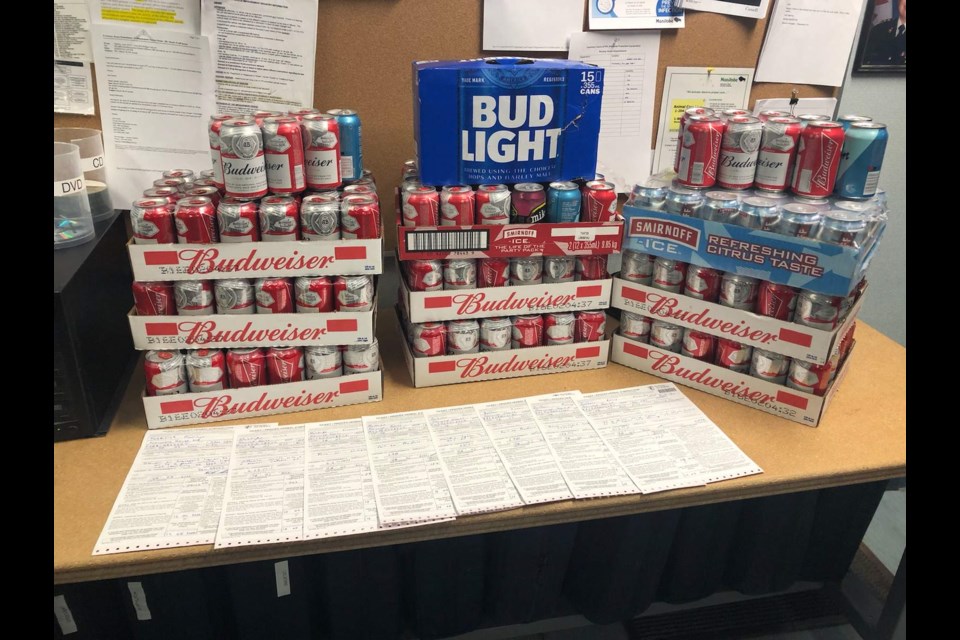 RCMP and First Nation Safety Officers seized more than 1,000 cans of beer in Norway House First Nation, where a band council resolution prohibits alcohol, March 27-28.