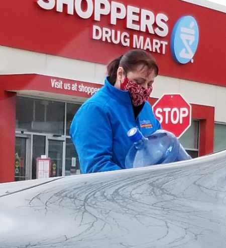 While not yet mandatory, about one in 10 shoppers in Brandon was sporting a face mask of some sort, mostly sewed fabric.