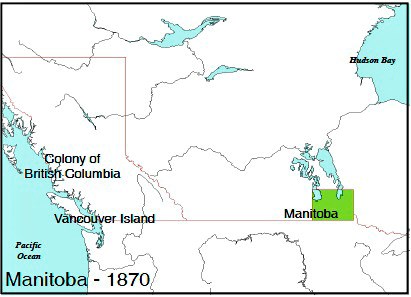 As shown on this map, Manitoba was just a postage stamp area 150 years ago when the Manitoba Act was first passed.