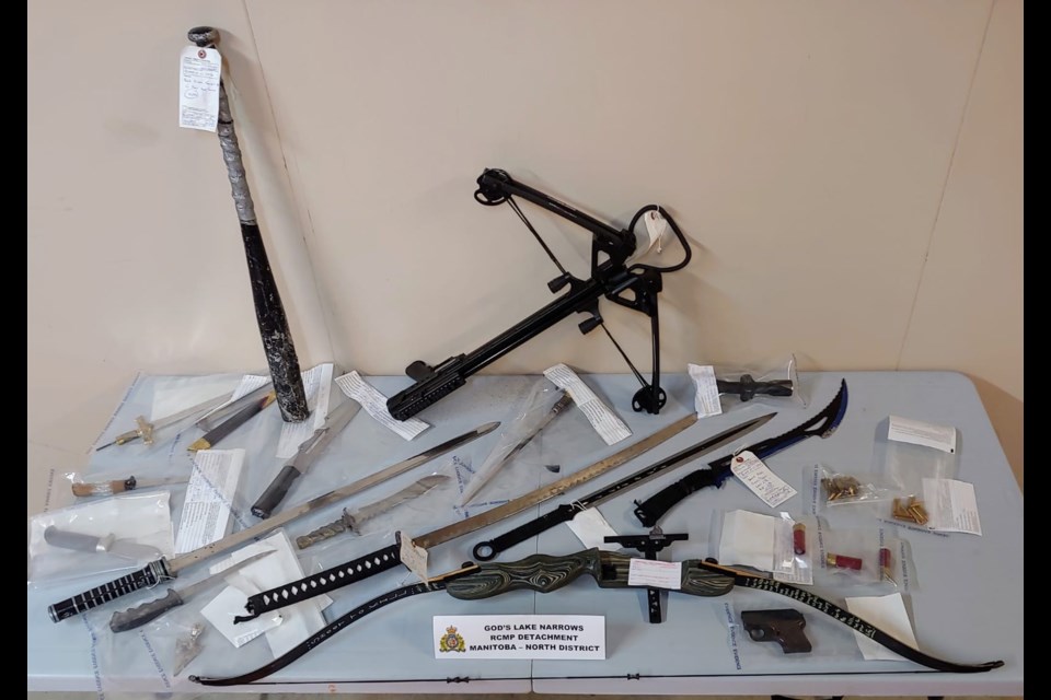 Methamphetamine, cash, weapons and drug paraphernalia were seized by RCMP during a May 9 search of a God’s Lake Narrows residence.