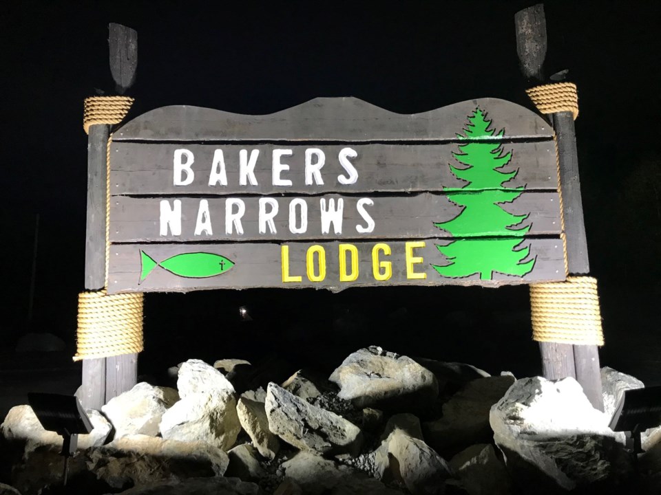 bakers narrows lodge sign