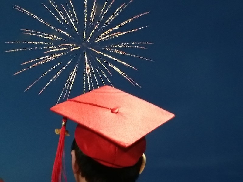 R.D. Parker Collegiate’s Class of 2020 had a graduation ceremony like no other before it, with graduating students parading past their friends and families in the Thompson Regional Community Centre parking lot and a fireworks display to cap the evening off.