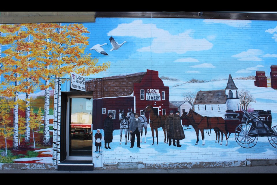 Kenton's new mural on the brickwork side of Kenton's cafe, Briarwood Creek Cafe' & Grill