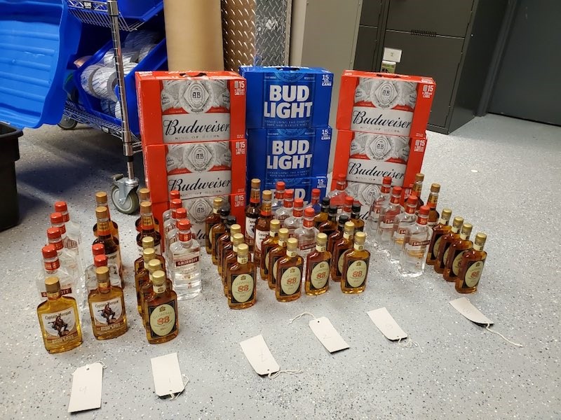 Thompson RCMP seized more than 50 bottles of liquor, 10 cases of beer and 72 grams of marijuana duri