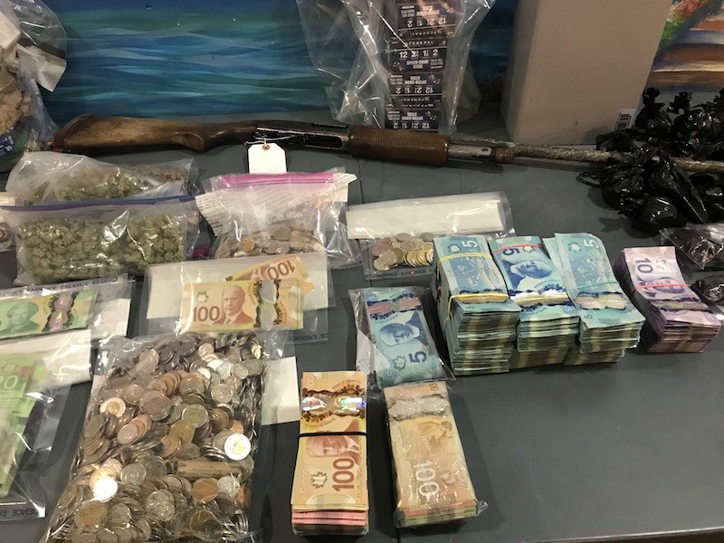 Drugs, money and a shotgun were among the items seized by Cross Lake RCMP during a Dec. 2 search.