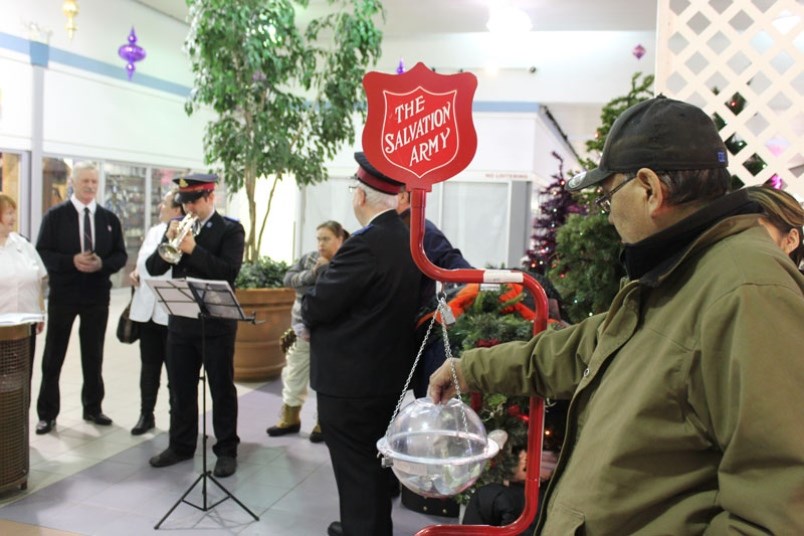 stock salvation army christmas kettles photo