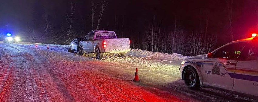 RCMP are investigating a Jan. 24 collision between a southbound car and a northbound First Nations S