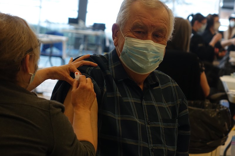 Victor Kitzul, 74, a part-time cast technician from The Pas, was the first person to be vaccinated at the Thompson Regional Community Centre COVID-19 vaccination site that opened Feb. 1.