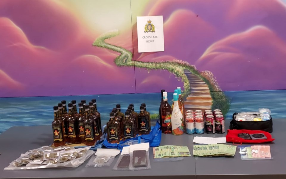 Alcohol and marijuana were seized when Cross Lake RCMP executed a search warrant on Feb. 26.
