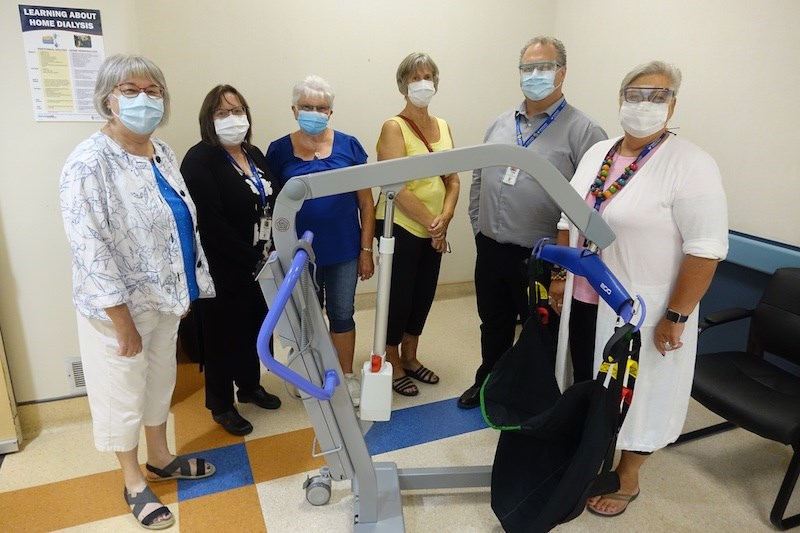 From left to right June Bourguignon of the Thompson health auxiliary, Bonnie Grandbois of the Thomps