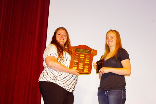 Junior female athlete of the year Caitlin Fennell, right.