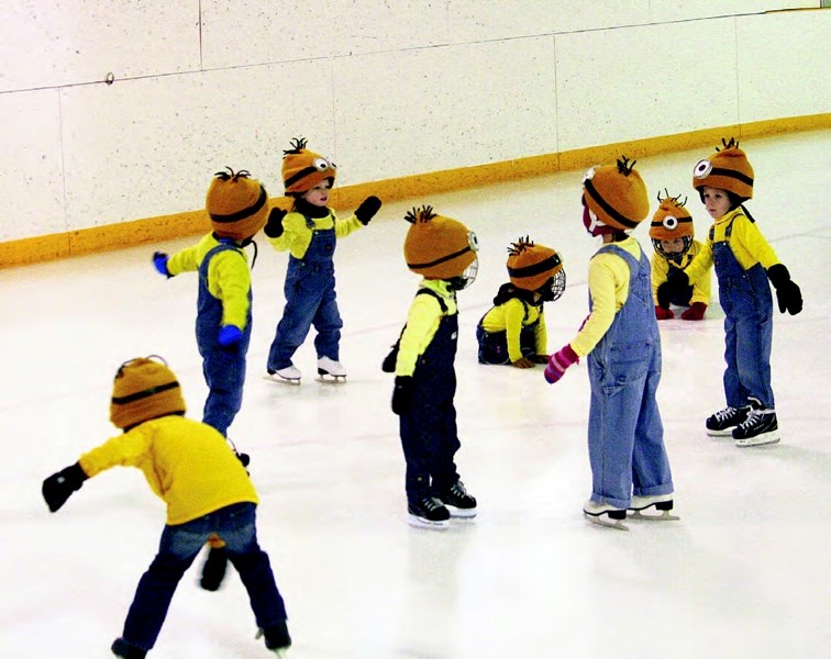 Members of the beginner skate group performing in a scene from Despicable Me. Photos/Ed James