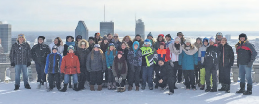 Virden Junior High Grade 8 students on Mount Royale in Montréal overlooking Montréal and area. Photo/Submitted
