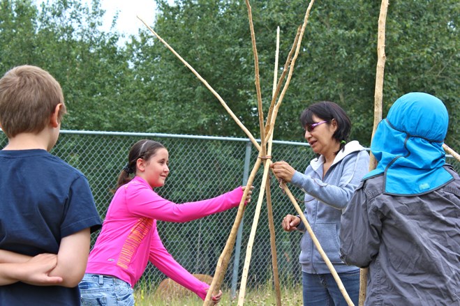 Boreal discovery centre teepee building aug 2015