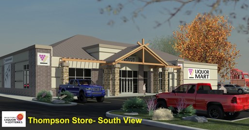 An artist’s rendering of what a new Liquor Mart on City Centre Mall property might look like.