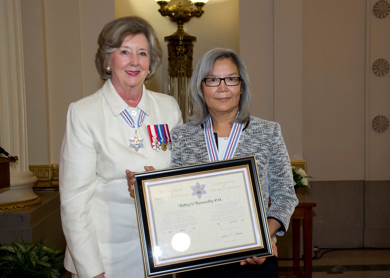 War Lake First Nation Chief Betsy Kennedy receives order of manitoba jul 7 2016