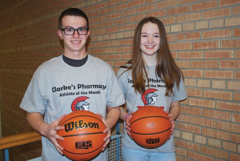 Kyle Tomchuk and Emma Deibert are R.D. Parker Collegiate’s athletes of the month for January.