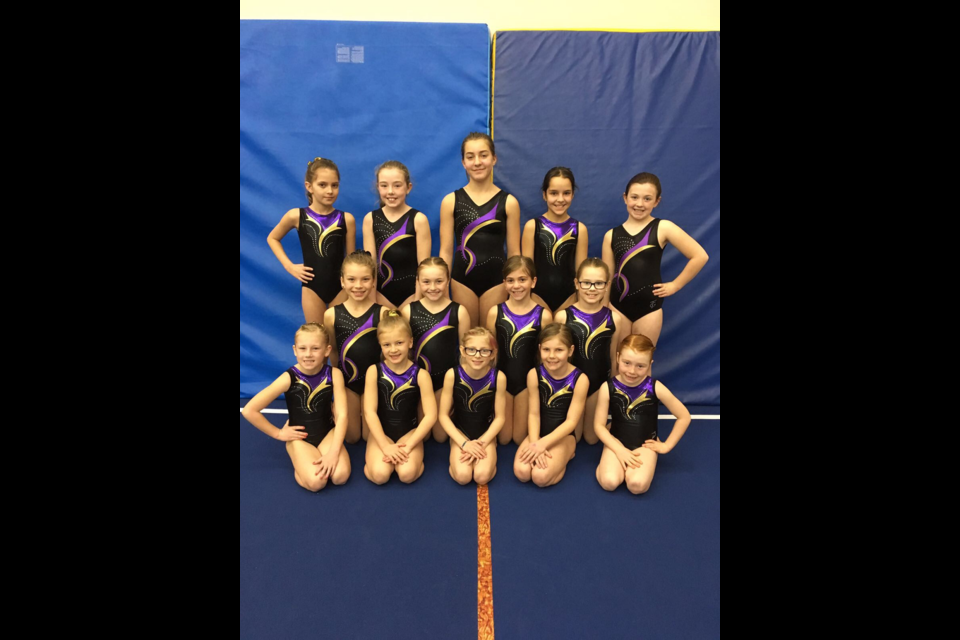 Members of the pre-competitive team are: back row, from the left, Danika Lukye, Rylie Trush, Gabrielle Stephany, Haley Bonokoski and McKenna Ruzicka. Middle row, Presley McClean, Cammy Henry, Bree Moroz, Morgan Bussian. Front row, Greycin Biette, Kaydence Larsen, Aaliyah Dukart, Lila Hale and Peyton McIntyre. Missing: Ava Hodgson. Photo submitted.