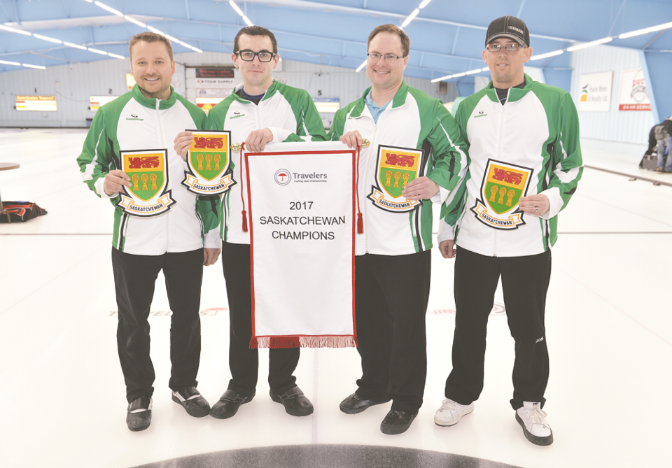 Skip Brent Gedak, third James Gordon, second Wade St. Onge and lead Ryan Hansen from the Estevan Cur