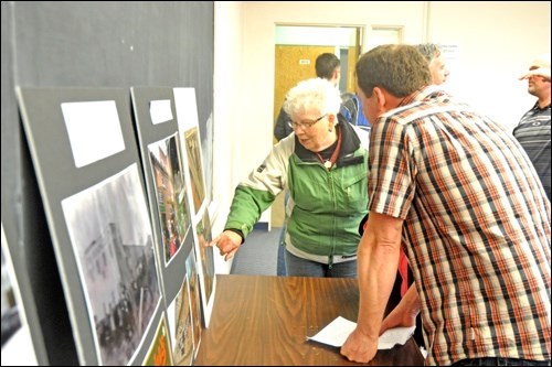 Don Ross Centre was the location for the open house for proposals for the redevelopment of the two former BTEC facilities into a microbrewery and an apartment building. Representatives from the City and on behalf of both projects were there to talk to residents and answer questions. Brad Taylor, one of the two investors behind the craft brewery proposal, fielded lots of questions about that project.