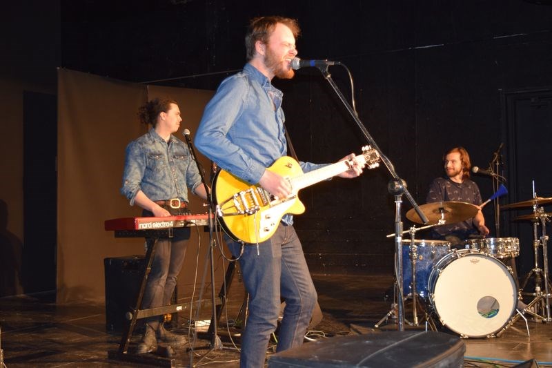 The Middle Coast, a Winnipeg-based trio of musicians, performed on stage in Kamsack on March 11. They are Dylan MacDonald, on guitar, Liam Duncan, on keyboard and Roman Clarke, who provided some strong vocals, on drums.