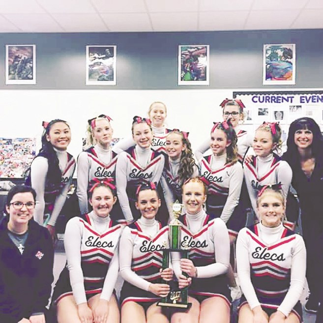 The Estevan Comprehensive School (ECS) Elecs cheerleading team took top spot in their division at pr