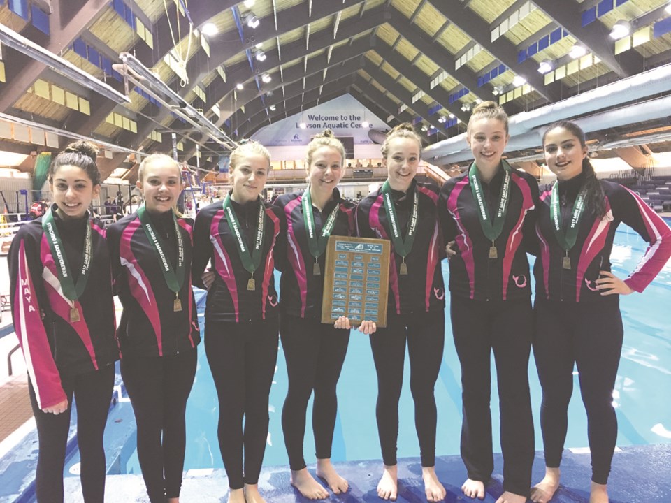 From the left, Maya Daoust, Haley Copeland, Caitlin Graham, Hannah Mantei, Marlie Weinrauch, Nyla Dy