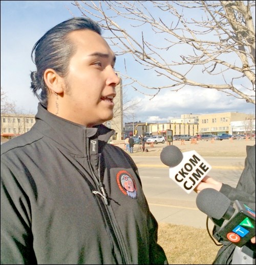 Andre Bear, youth representative with FSIN, was critical of the security presence, calling it "dehumanizing." Photos by John Cairns