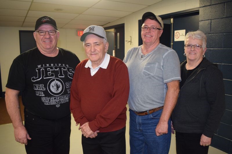 The Barry Stephen rink of Bowsman placed first at the Kamsack Club 55 bonspiel which concluded last week. Members of the rink, from left, were: Stephen, Murray Parson, Ray Fothergill, and Chris Stephen.