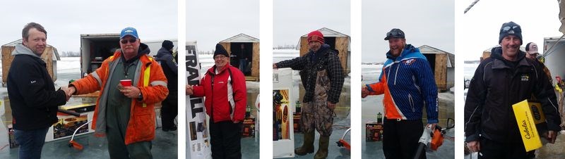 Ken Newell, an organizer of the Miracle Lake Fish ‘n’ Fun Day, presented prizes to winners of the event’s fish derby. With Newell, from left, are: Barry Griffith of Norquay, Violet Riehl of Benito, Dwayne Kopeck of Canora, Tyler Griffith of Norquay and Brent Malinowski of Wynyard.