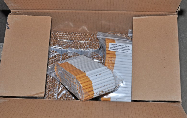 Photo of contraband smokes courtesy of RCMP.