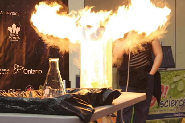 A demonstration of the physics of a grain elevator explosion, presented by the Saskatchewan Science Centre.