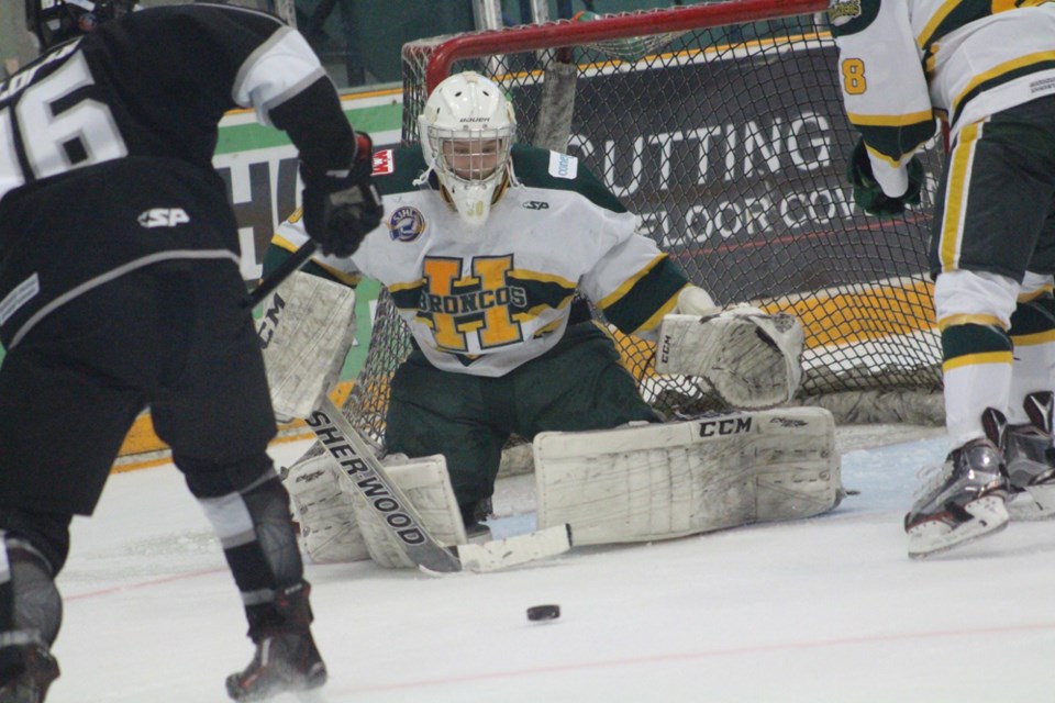 Garrett Mason’s junior career might be over but his hockey career will continue as he has committed to Trinty Western University in Langley, B.C. photo by Christopher Lee