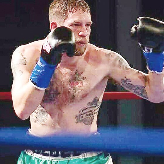 Paul Bzdel is shown here in a previous match. His fight on Saturday will be against Montreal’s Adam Green. Photo from Page Professional Sports Promotions Facebook.