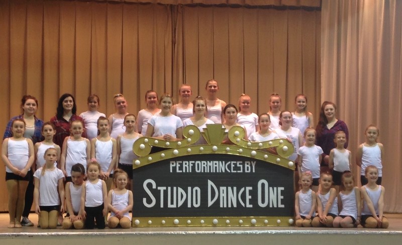 Studio Dance One club members from left, were: (back row) Morgan Jack and Nathasha Fey (instructors), Saphira Anaka, Karley Buchinski, Brooklyn Reber, Mia Mitchell, Chloe Chornomitz, Paje Reynolds, Addison Danielson, Emerson Strykowski and Megan Fey (instructor); (middle) Jenna Anaka, Maggie Bartel, Asia Kilborn, Alexis Firman, Hayley Payette, Kirsten Murray, Olivia Chornomitz, Katryna Englot, Kiera Balyski, Hannah Gerbrandt, Kacey Heskin, Ally Apland and Bryanna Hartl, and (front) Isabelle Payette, Autumn Rose, Charolette Folk, Gracelynn Peters, Kaleigh Meberg, Mackenna Firman, Macey Mitchell and Chloe Bourassa.