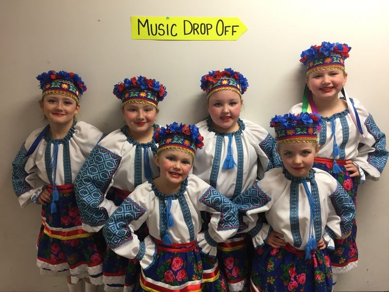 Among members of the Sadok Ukrainian Dance Club who performed in Regina last month and will be performing in Kamsack tonight are members of the club’s Trans group. From left, they are: (back row) Ava Tomkulak, Meesha Romaniuk, Kira Salahub and Finley Hudye, and (front) Kacee Kitchen and Trista Palagian.
