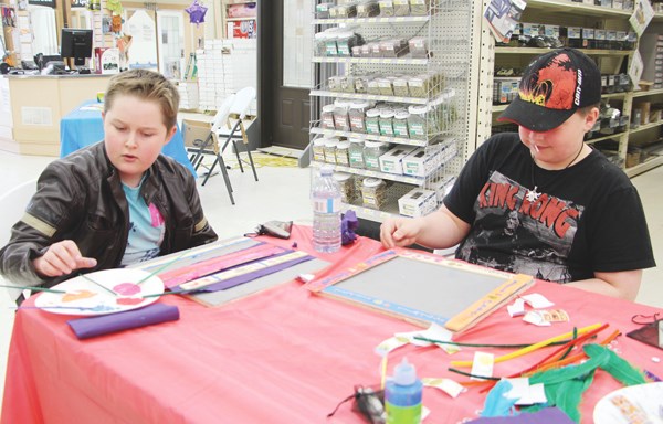 Castle Yorkton Building Supplies had a fun day for kids with their free kids workshop. There was a barbecue, raffle and craft projects for kids to enjoy through the day. Robert Prestie and Zain Hilderman were two kids who had fun at the store, building and decorating their chalk board projects. All proceeds from the day went to Big Brothers Big Sisters of Yorkton and Area.