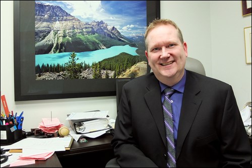 Trevor Watt at his Flin Flon law practice, Ginnell Bauman Watt Law Corporation.