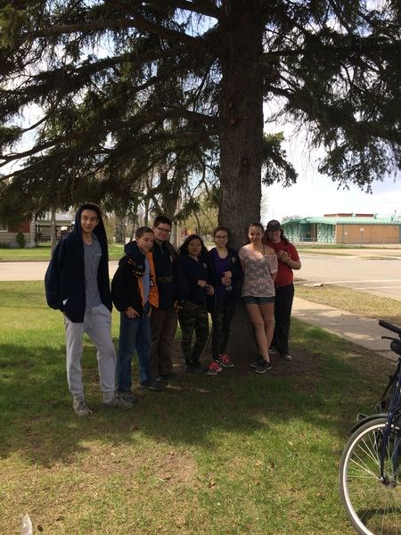 Canora Air Cadets got together for a ground search activity on May 13. They included, from left: Cpl. Juan Mesa of Canora, LAC Jamie Katryniuk of Mikado, Cpl. Avery Hanson of Canora, AC Janis Mesa of Canora, Cpl. Gracie Paul of Canora, Cpl. Ebonie Martin of Mikado and AC Cheyanne O'Connor of Canora. Absent from the photo was Cpl. Joanne Babb of Canora who also participated in this activity.