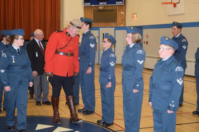 Former Kamsack resident 2Lt. Jonathan Neima was the reviewing officer for the Kamsack air cadets last week.