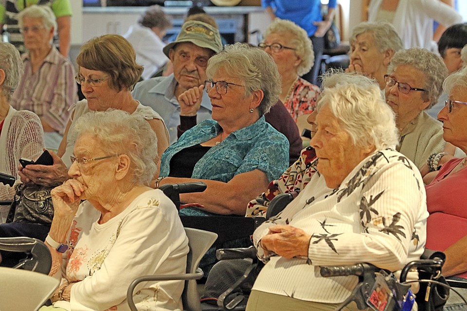 Residents of Kelvington's Kelvindell Lodge celebrated the new $15 million integrated health care facility in their town, which they are part of, June 8. Review Photo/Devan C. Tasa