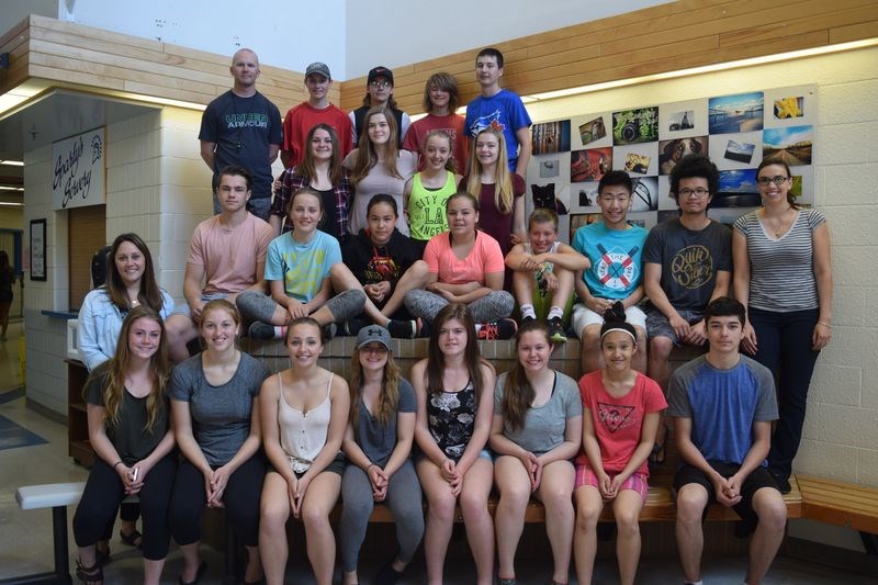 Members of the KCI track-and-field team, from left, are: (back row) Kevin Kitchen, Sadie McGriskin, Curtis McGriskin, Will Zarchikoff and Zachary Zbeetnoff; (third row) Koryssa Woloshyn, Julianna Raabel, Kate Erhardt and Keanna Romaniuk; (second row) Julianna Nichol, Logan Foster, Jordyn Thomas, Cadence Campeau, Gerri Basaraba, Levi Erhardt, Michael Chan, Seth Morenos and Krystal Deveau, and (front) Hannah Pennell, Allison Thomsen, Bree Bland, Hailey Yaremko, Shaelyn David, Mila Carpenter-Bloudoff, Ysabel Morenos and Cade Henry-Martino.