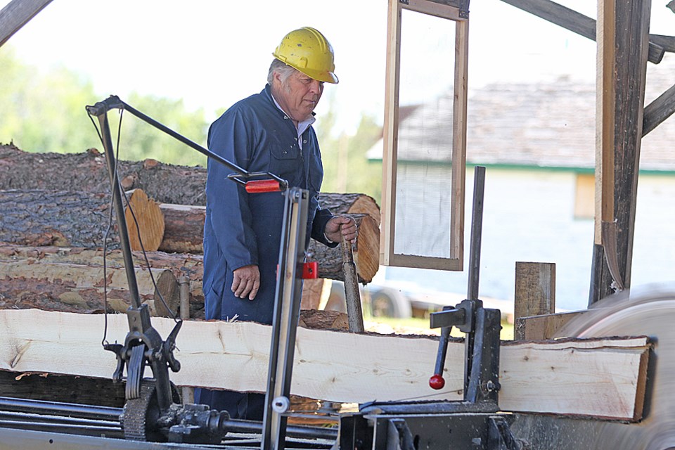 Volunteers at the Nipawin Museum showed off how a sawmill would have worked in the past. Review Photo/Devan C. Tasa